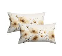 Taie Oreiller 50x80 Housse de Coussin Crème Lot de 2 Housse Coussin Fleur Decoratif pour Decoration Salon Impression Recto Verso Décoratif Canapé Taie d'oreiller pour Maison Salon Canapé Chambre -8650