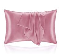 Taie Oreiller 50x90 en Satin, Housse Oreiller Satinées Protège Peau et Cheveux - Ultra Douce et Hypoallergénique - Lot de 2 Housse Coussin avec Fermeture Éclair Fuchsia