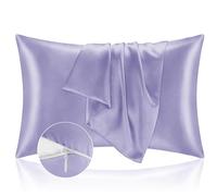 Taie Oreiller 50x90 en Satin, Housse Oreiller Satinées Protège Peau et Cheveux - Ultra Douce et Hypoallergénique - Lot de 2 Housse Coussin avec Fermeture Éclair Lilas
