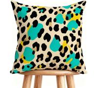 Taie Oreiller 55 x 55 cm Housse de Coussin Imprimé LéOpard Coussin De Canapé Lin pour Maison Décorer Couleur Unie W-KV7XR