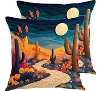 Taie Oreiller 55x55cm Lot de 2 Cactus Abstrait Housse Coussin Exterieur Impermeable Taie d'oreiller en Velours Douce Canapé Oreiller Decoratif Carrée d'oreiller, pour Cadeaux Home Decoration X5JJ-879