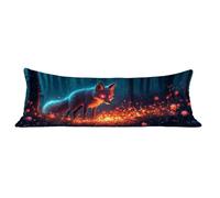 Taie Oreiller 60x180 cm Animal Taie de Traversin 180 cm Renard Protege Oreiller, Durable Lin Rectangulaire Housse Coussin avec Fermeture Eclair Invisible Pillow Case pour Decoratif Canape Lit dg-80