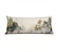 Taie Oreiller 60x180 cm Gris Housses de Ccoussin de Positionnement Latéral Doux Lin Resistant Arbre Taie de Traversin, Améliorer Sommeil Qualité Taies d'oreillers pour Decoration Salon Chambre Q-3762
