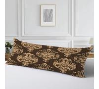 Taie Oreiller 60x180, Housse Coussin Brun Taie Traversin 180 cm, Cod342 | Boh Velour Housse Traversin Double Face Impression Oreiller Améliorer Sommeil Coussin Decoratif pour Salon Chambre Lit