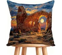 Taie Oreiller 70 x 70 cm Housse de Coussin Paysage Coussin De Canapé Lin pour Maison Décorer Lune J-124VP