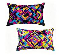Taie Oreiller 70x90 cm Lot de 2 Couleur Coussin Exterieur 70 x 90 cm Coussin Decoratif Abstrait Housse De Canapé Lin avec Fermeture éclair Invisible pour Decoration Maison, Printemps et été J-J73OX3