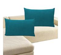 Taie Oreiller en Velours Côtelé 50x70 Lot de 2 Taie D'oreiller 60x60 Coton Polyester Couverture Oreiller 45x45 Housse Coussin Canapé Housse de Coussin 60x80 Rectangle Throw Pillow Covers(Dark Blue,30x