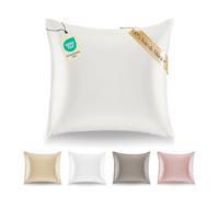Taie Oreiller Soie 60x60 Dreamzie - 100% Soie Mûrier 19 Mommes Naturelle Certifiée Oeko-TEX - Bienfaits Cheveux et Peau Anti-Âge - Ivoire