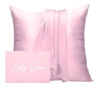 Taie Oreiller Soie Lilly Skin - Housse de Coussin en Soie de Mûrier Naturelle - Doux, Hypoallergénique, Thermorégulant, Anti-acné, Anti-âge - Carrée - 65 x 65 cm - Rose Blush - x1
