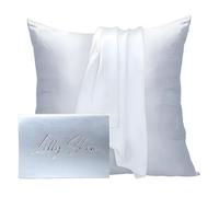 Taie Oreiller Soie Lilly Skin - Housse de Coussin en Soie de Mûrier Naturelle - Doux, Hypoallergénique, Thermorégulant, Anti-acné, Anti-âge - Carrée - 65 x 65 cm - Gris Perle - x1
