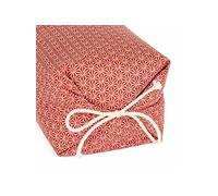 Taie pour Oreiller Japonais Makura - Motif Asanoha rouge tomette et blanc