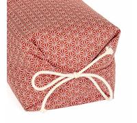 Taie pour Oreiller Japonais Makura - Motif Asanoha rouge tomette et blanc