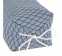 Taie pour Oreiller Japonais Makura - Motif Seigaiha Vagues Bleu et Blanc - 100% Coton - Mille Oreillers