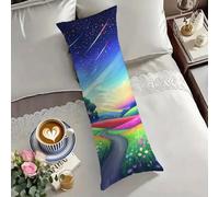 Taie Traversin 90 cm Dessin animé Taie D'oreiller 30x90 Paysage Taies D'Oreillers Double Face Impression Resistant Velour Protege Oreiller, Latéral Long Coussin Grossesse, Housse de Coussin O-2112