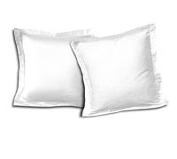 Taies d’Oreiller 63x63 cm 100% Coton, Lot de 2, Blanc, Douces, Respirantes et faciles d’Entretien, Home Linge Passion