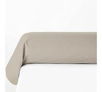 Taies de traversin 85x185 cm 100% Coton, Lot de 2, Beige Clair, Douces, résistantes et Respirantes, Home Linge Passion