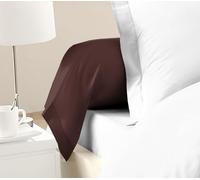 Taies de traversin 85x185 cm 100% Coton, Lot de 2, Chocolat, Douces, résistantes et Respirantes, Home Linge Passion