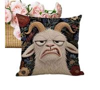 Taies d'oreiller 45 x 45 cm Imprimé animal Doux Canapé Canapé Coussin | Housses de coussin en forme de chèvre pour canapé, salon, vacances, ferme, intérieur et chambre à coucher