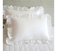 Taies d'oreiller à Volants, Plusieurs Tailles, taie d'oreiller Confortable pour Adultes et Enfants, Blanc, 1 pièce 40x60 cm