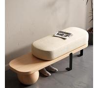 Taifuan Banc À Chaussures 2 en 1 avec Coussin D'assise, Banc Bout De Lit, Convient Aux Salons, pour Chambre, Salon et Couloir(Natural,80cm/31.5")