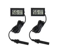 Taikuwu Thermomètre Hygromètre Numérique Mini avec Sonde 1,5m, 2 Pack - Capteur Précision pour Intérieur, Extérieur, Serre, Incubateur, Aquarium, Terrarium, Cave, Bureau, Chambre, Cuisine, Reptile