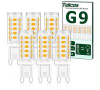 Tailcas Ampoule LED G9 3.5W, Blanc Chaud 3000K G9 LED, Sans Scintillement, Lumiere Équivalent Aux Ampoules Halogènes De 40W 350 Lumens Non-dimmable 360 Degrés Angle AC 220-240V, Pack De 6
