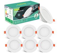 Tailcas Spot Led Encastrable Extra Plat 4500k, 220V 600lm IP44 Led Spot Encastré Étanche Salle de Bain, 6W Blanc Neutre Plafonnier Encastrable Equivalent 60W Halogène, Pas Dimmable, Lot de 6