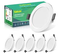 Tailcas Spot LED Encastrable Extra Plat, 5W Spot Encastrable IP44 6000K Blanc Froid 450lm, mini Trou 68-80mm 230V Spot LED Plafonnier Encastré 25mm Pour Cuisine Salon Couloir, Lot de 6