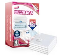 TAILI Sac Sous Vide Vêtement Aspirateur 4 Pièces, 120 × 100 CM | Très Grand Housses de Rangement Sous Vide Réutilisables, Pour Couettes, Couvertures, Duvets, Literie, Libérez 80% de l'Espace
