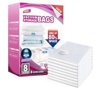 TAILI Sac Sous Vide Vêtement Aspirateur 8 Pièces, 120 × 100 CM | Très Grand Housses de Rangement Sous Vide Réutilisables, Pour Couettes, Couvertures, Duvets, Literie, Libérez 80% de l'Espace
