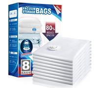 TAILI Sac Sous Vide Vêtement Aspirateur 8 Pièces, Réutilisables,100 × 80 CM | Grands Housses de Rangement Sous Vide, Pour Couettes, Couvertures, Duvets, Literie, Compression Libérez 80% de l'Espace