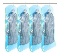 TAILI Sacs de Rangement sous Vide Suspendus pour vêtements, 4 Jumbo, Bluè