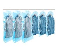 TAILI Sacs de Rangement sous Vide Suspendus pour vêtements, 6 Combo, Bluè | Sac sous vide Vetement Housse sous Vide pour costumes, manteaux, vestes, organisateur de placard Sacs à Suspendre