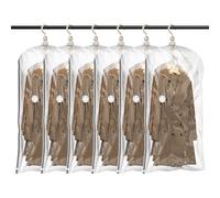 TAILI Sacs de Rangement sous Vide Suspendus pour vêtements, 6 Jumbo, Clear