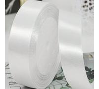 Taille : 2,5 cm / 0,98 po de largeur, 25 yards, ruban de satin polyester blanc, idéal pour faire des nœuds et des décorations pour les festivals comme Noël et les mariages, Noël 2,5 cm de large * 2300