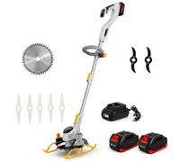 Taille-Bordures sans Fil, Double Batterie 4,0 Ah, 11000 TR/Min | Désherbeur avec lames métalliques et tête rotative à 90°, for terrasse, pelouse et bordure(21B)