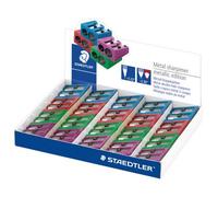 STAEDTLER 510 20 PR2 Taille-crayon double métallique, en métal, présentoir de 20 pièces