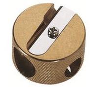 Taille-crayon duo, en laiton, rond, en boîte cadeau