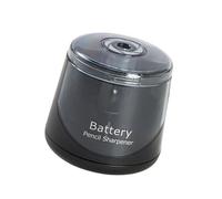 Taille-crayon électrique à piles avec grand récipient transparent pour crayons en bois de 8 mm pour enfants