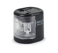 Rapesco Taille-crayon électrique PS12-USB double fonction, arrêt automatique, noir