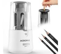 ACROPAQ Taille-crayon électrique Reservoir- Crayon 6-12 mm- Démarrage Arrêt automatiques- Pointe tranchant ou émoussé en 3-5 s