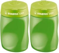 Taille crayon ergonomique - STABILO EASYsharpener - vert - avec réservoir - Droitier (Lot de 2)