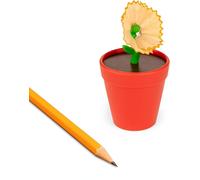 Taille-crayon - Machine à tailler pour bureau - Crayons pointus - Pot de fleurs design - Diamètre 1,7 x Hauteur 6,5 cm - Vert