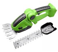 Taille-haie 2 en 1 - Cisaille maniable pour l'herbe et les arbustes - 2 lames interchangeables - Acier inoxydable - Batterie non incluse