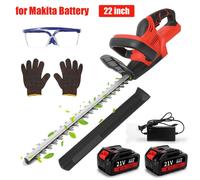 Taille-haie à batterie - Élagueuse électrique sans fil - Moteur sans balais - 1500 tr/min - Lames doubles de 56 cm - Deux batteries