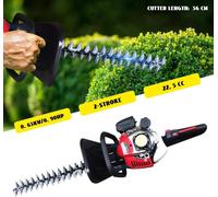 Taille-haie à essence - Coupe-bordures à deux temps - 22,5 cm³ monocylindre refroidi par air - Ralenti 3 500 tr/min - 90-105 dB - Rouge