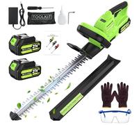 Taille Haie Batterie 21 V, 1200W Moteur, 2 x 4000 mAh Batteries, Lame 50 cm, Écartement de 16 Mm, Double Action, Taille Haies sans Fil avec Lame en Acier 70MN4&Protège pour Le Jardin et Les Arbustes