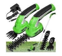 Taille haie Batterie Cisaille de Jardin Cisailles à Gazon Coupe Bordure Batterie avec 2 Lames différentes, Manche téléscopique