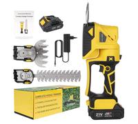 Taille-haie électrique - 2 en 1 : cisaille de jardin et coupe-bordure - Sans fil - Double lame - 1500 tours par minute - Lames de 24/13,5 cm - 1 batterie