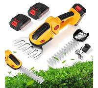 Taille Haie Electrique, 2 en 1 Taille-Herbes sans Fil,1500 TR/Min, Coupe Bordure sans Fil avec 2 Batterie 1500 Mah & 2 Lames, Outils de Jardin Motorisés pour Coupe, Elagage